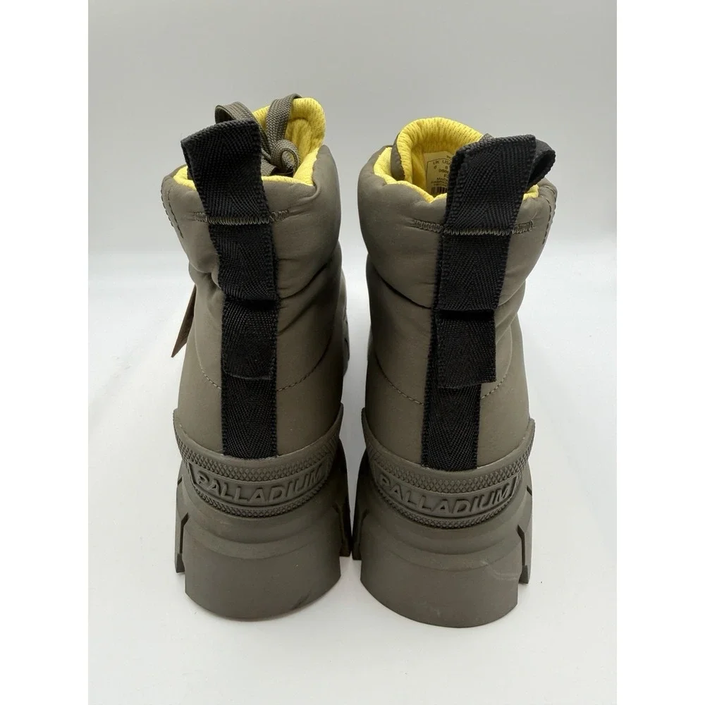 Palladium Revolt Overcush Olive Night Green Boots,Women's 8, EU39.5,Quilted,NWOB
